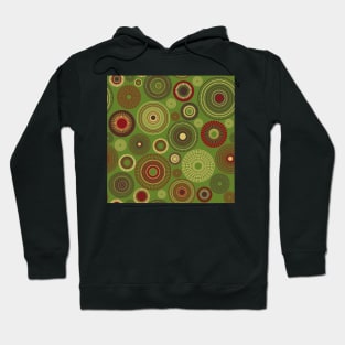 concentric circles red and green Hoodie